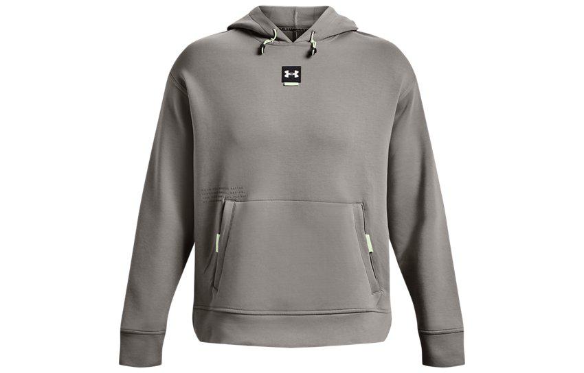 Under Armour Grey Hoodie with Logo Print and Front Pocket 1373797-294