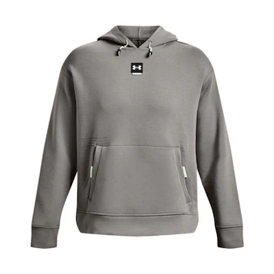 Under Armour Grey Hoodie with Logo Print and Front Pocket 1373797-294