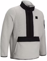 Under Armour Grey Sherpa Pullover with Logo Patch and Zip Detail 1373847-110 Under Armour Grey Sherpa Pullover with Logo Patch and Zip Detail 1373847-110