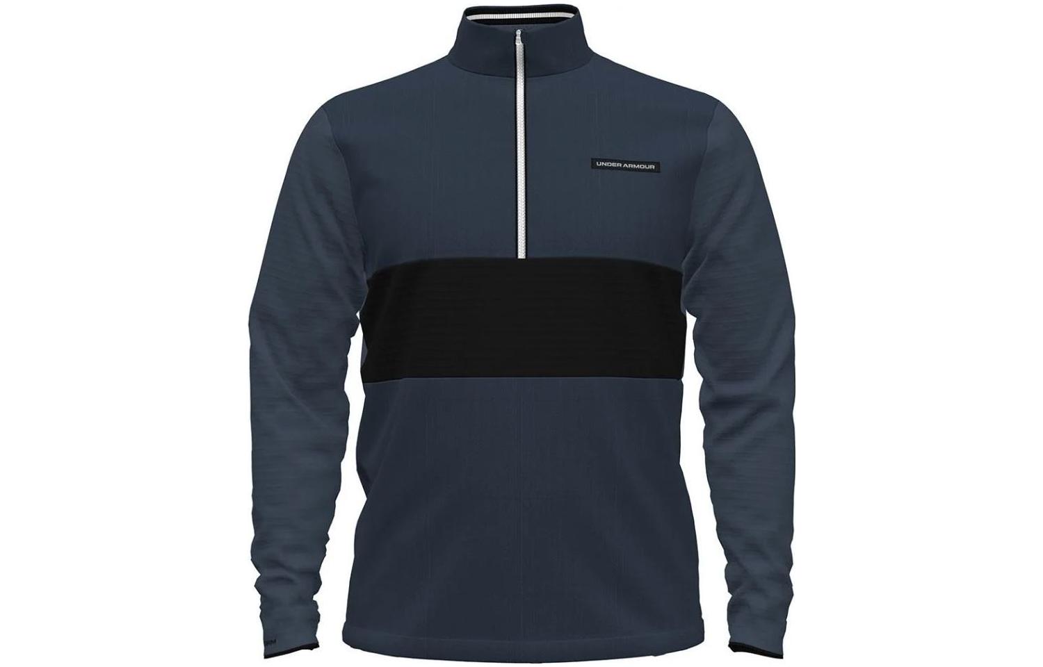 Under Armour Half-Zip Pullover Colorblock Sweatshirt - Navy Blue 1379723-044