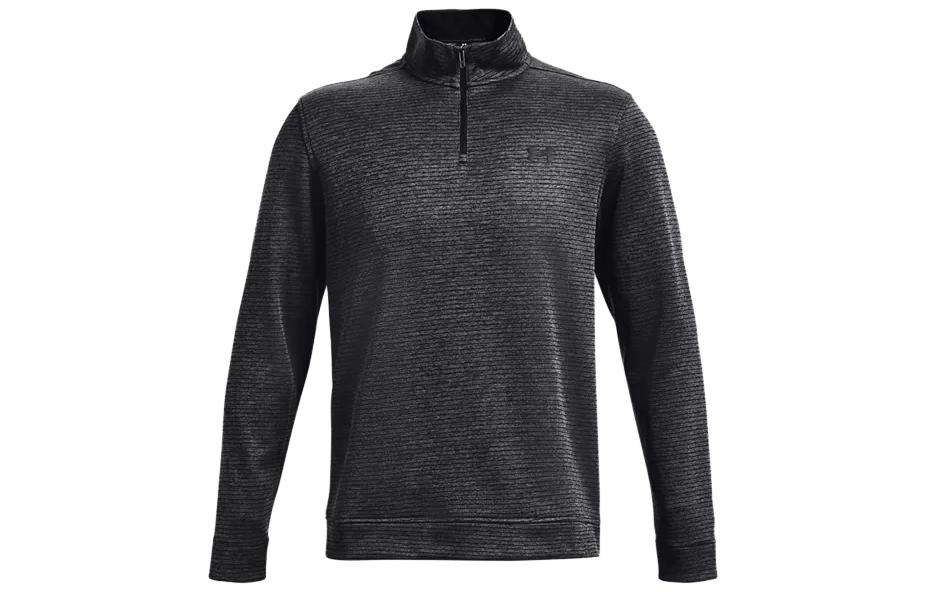 Under Armour Half-Zip Pullover Sweatshirt Black with Striped Logo 1373674-001