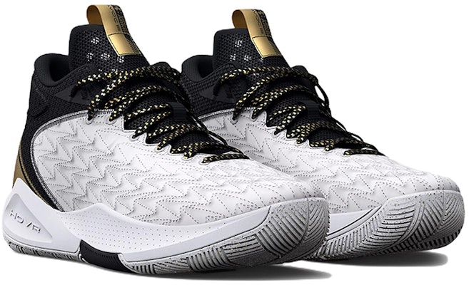 安德玛 Havoc 5 Clone '白黑'篮球鞋 3025605-100 Lookbook 安德玛 Havoc 5 Clone '白黑'篮球鞋 3025605-100