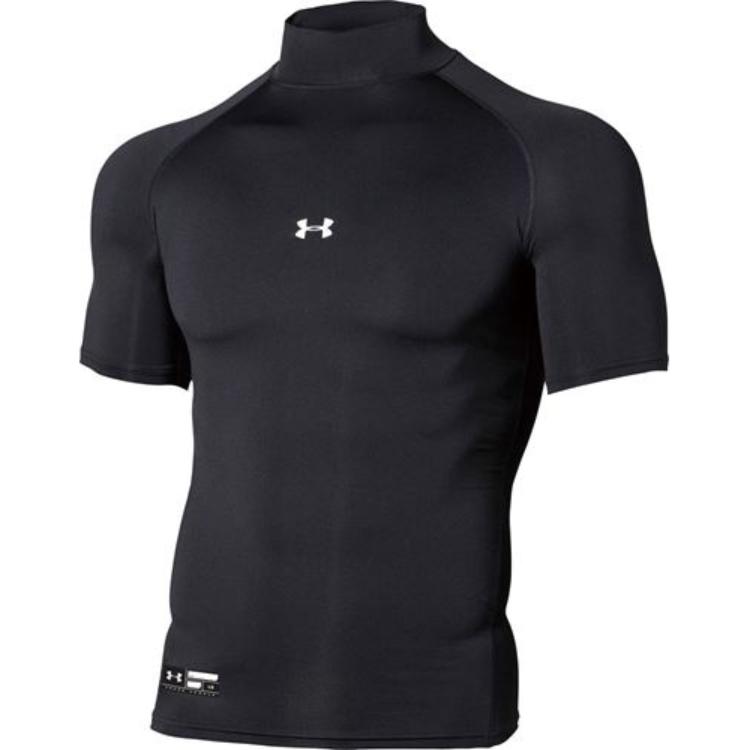 Under Armour HeatGear  Black Fitted High-neck Raglan Short Sleeve T-Shirt. 1358642-001