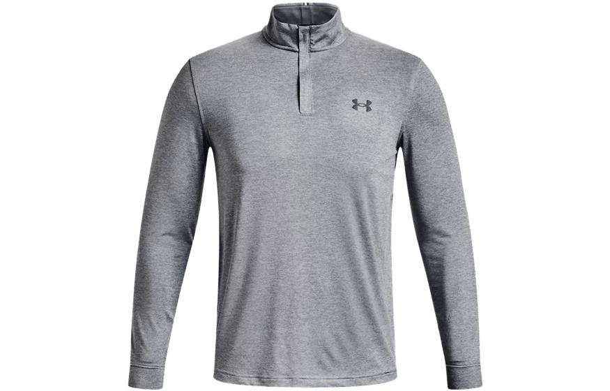 Under Armour High-Neck Half-Zip Logo Pullover Sweatshirt - Gray 1370155-035