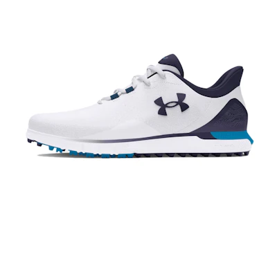 UA HOVR Drive Fade Spikeless Golf Wide 'White Midnight Navy'