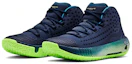 Lookbook Under Armour HOVR Havoc 2 ''Navy Lime'' Herren Basketballschuhe Blau Grün 3022050-401