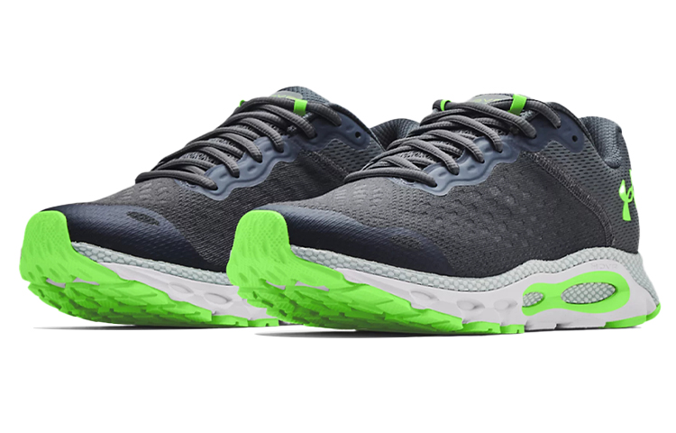 Lookbook Under Armour HOVR Infinite 3 'Pitch Grey Lime' Sneakers Abu-Hijau Limau 3023540-107