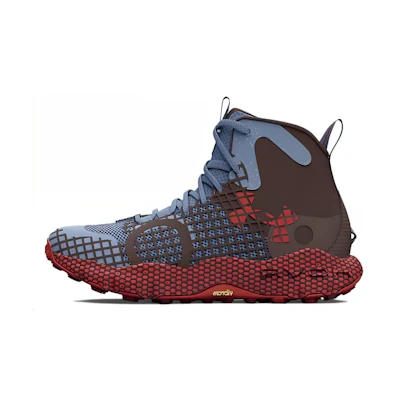UA HOVR Ridge Trek Waterproof Trail Shoes 'Blue Brown Red'