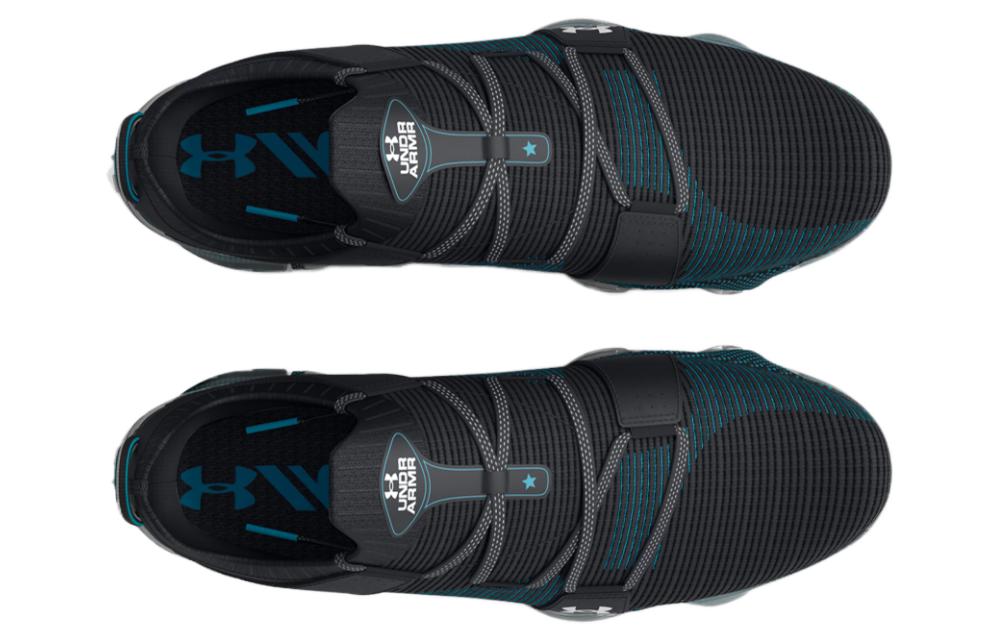 Shop Under Armour HOVR Tour Spikeless Wide Golf Shoes 'Black Teal' 3025069-002