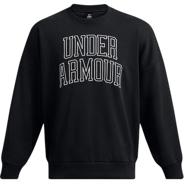 Under Armour Icon Black Crewneck Casual Outdoor Sweatshirt 1386548-001