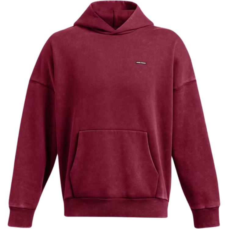 Order Under Armour Icon Heavyweight Hoodie Deep Red Fashionable and Versatile 1386552-625