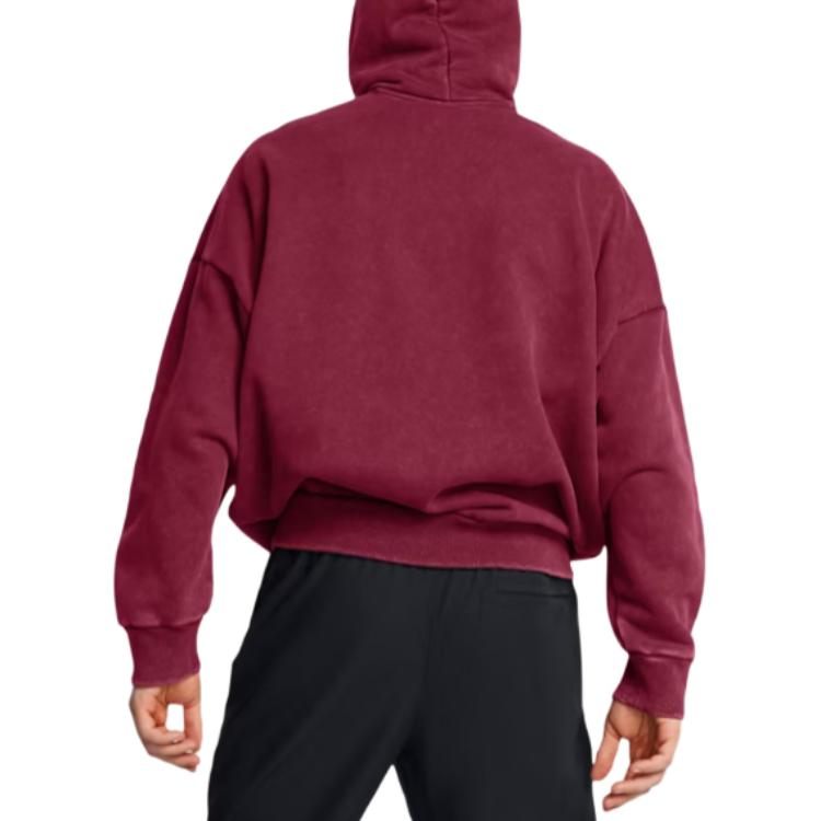 Purchase Under Armour Icon Heavyweight Hoodie Deep Red Fashionable and Versatile 1386552-625