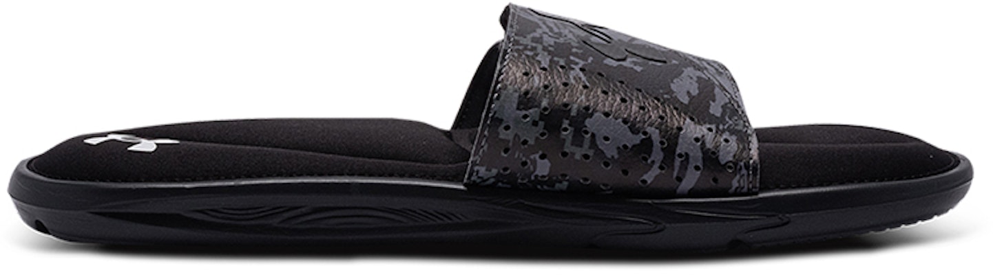 Under Armour Ignite 6 圖案魔鬼氈拖鞋 黑灰 Order Under Armour Ignite 6 圖案魔鬼氈拖鞋 黑灰