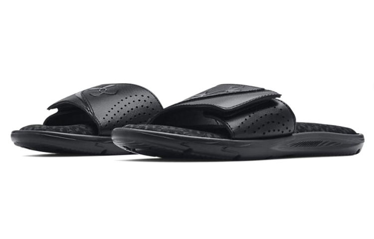 Lookbook Under Armour Ignite 6 Graphic Strap Slide ''Noir Pitch Gris'' 3024451-002