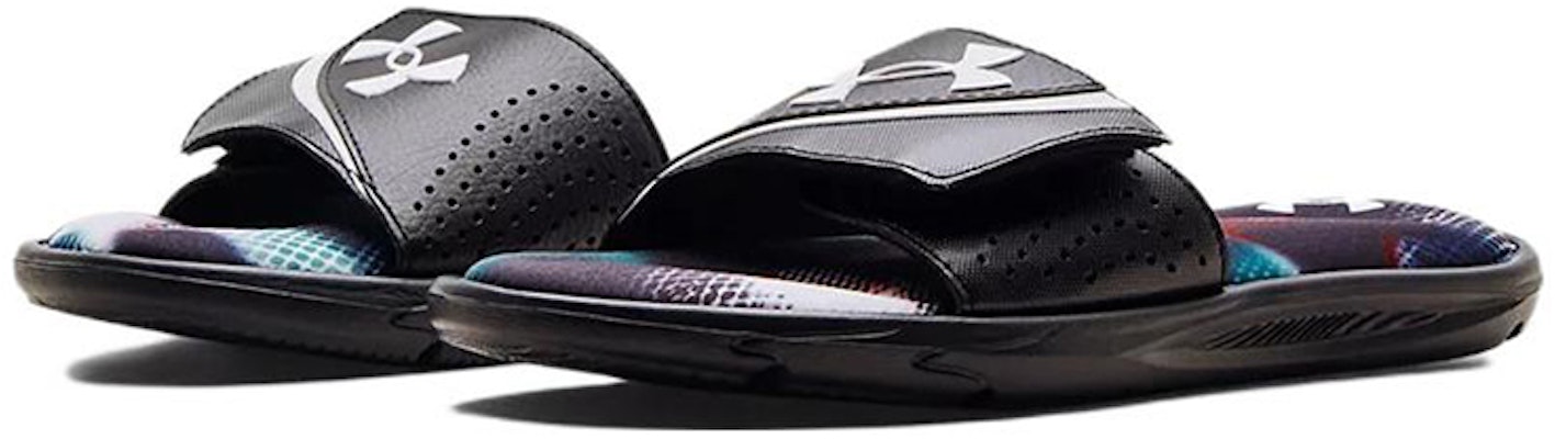 Under Armour Ignite 6 Graphic Strap Slide 'Black White' 3024451-003 Lookbook Under Armour Ignite 6 Graphic Strap Slide 'Black White' 3024451-003