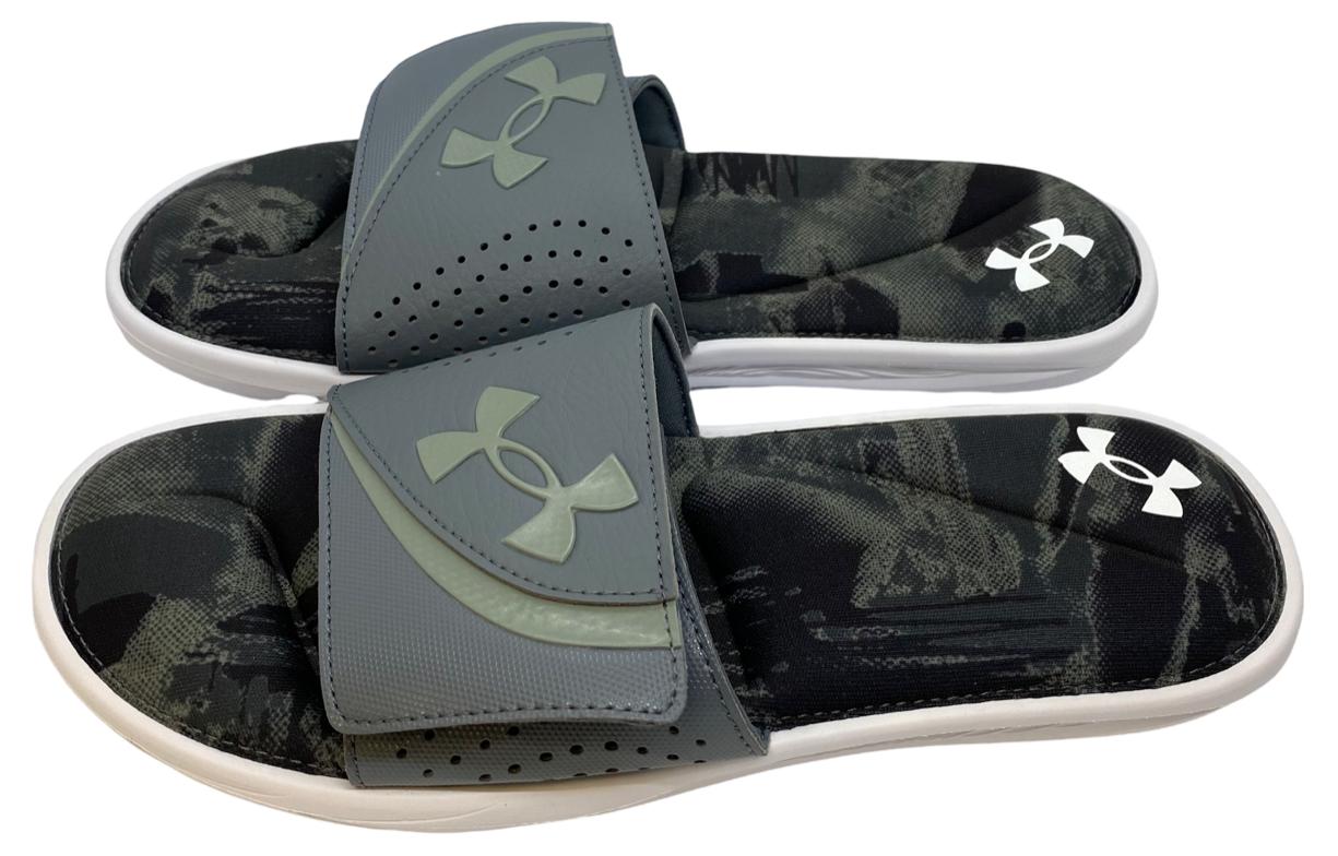 Shop Under Armour Ignite 6 Graphic Strap Slide ''Nero Bianco'' 3024451-102