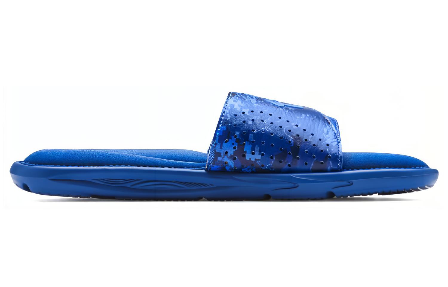 Order Under Armour Ignite 6 Graphic Strap Slide ''Blauw Reef Camo'' 3024450-401