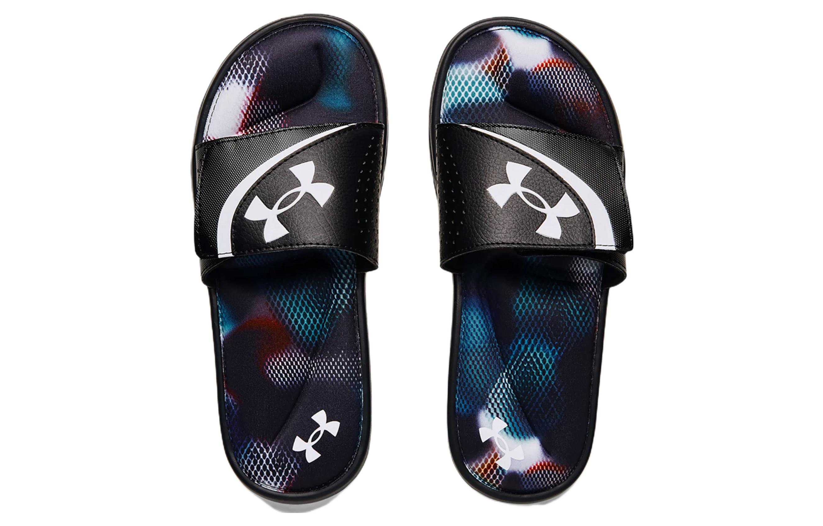 Shop Under Armour Ignite 6 Graphic Strap Slide ''Cruise Blau Camo'' 3024450-400