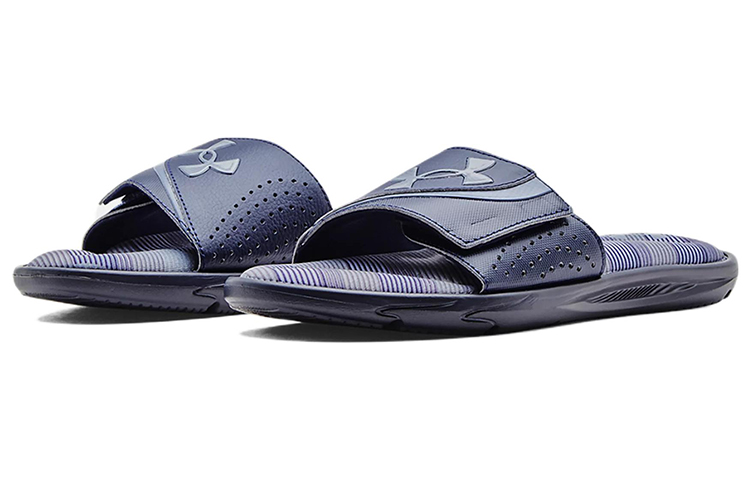 Lookbook Under Armour Ignite 6 Graphic Strap Slide ''Midnight Navy Peri'' Sandaal 3024451-400