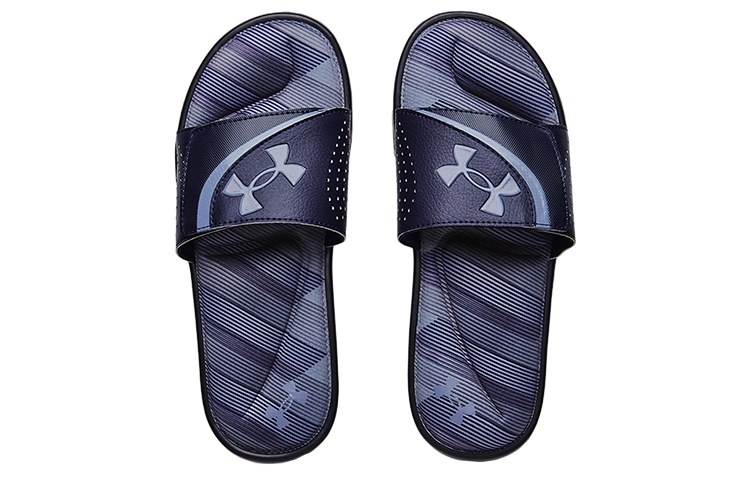 Shop Under Armour Ignite 6 Graphic Strap Slide ''Midnight Navy Peri'' Sandaal 3024451-400