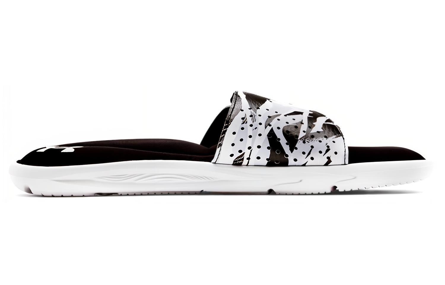 Order Under Armour Ignite 6 Graphic Strap Slide ''Wit Zwart'' 3024450-105