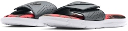 Lookbook Under Armour Ignite 6 Graphic Strap Slide 'Putih Pitch Kelabu' 3024451-100