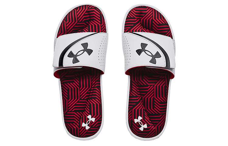 Shop Under Armour Ignite 6 Graphic Strap Slide ''Weiß Rot'' Sandalen 3024451-105