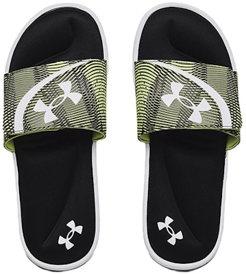 언더아머 이그나이트 6 슬라이드 (블랙/그린) 3024450-008 Shop 언더아머 이그나이트 6 슬라이드 (블랙/그린) 3024450-008