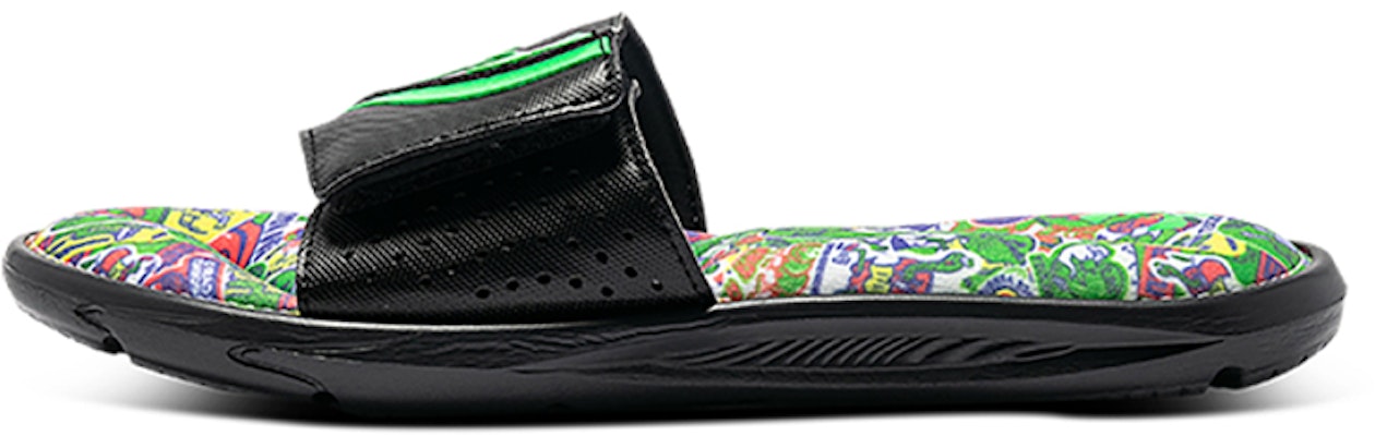 Under Armour Ignite VI Graphic Strap Slides 'Black Green' 3024451-004 Buy Under Armour Ignite VI Graphic Strap Slides 'Black Green' 3024451-004