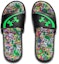 Shop Under Armour Ignite VI Graphic Strap Slides 'Hitam Hijau' 3024451-004