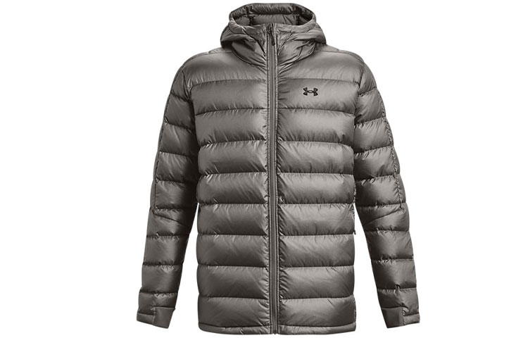 Order Under Armour Impasse Ops Jaket Outdoor Waterproof Hooded Quilted Abu-Abu 1364889-066