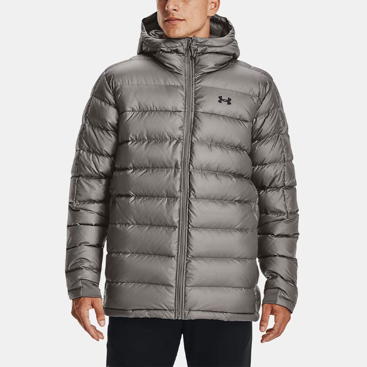 Purchase Under Armour Impasse Ops Jaket Outdoor Waterproof Hooded Quilted Abu-Abu 1364889-066