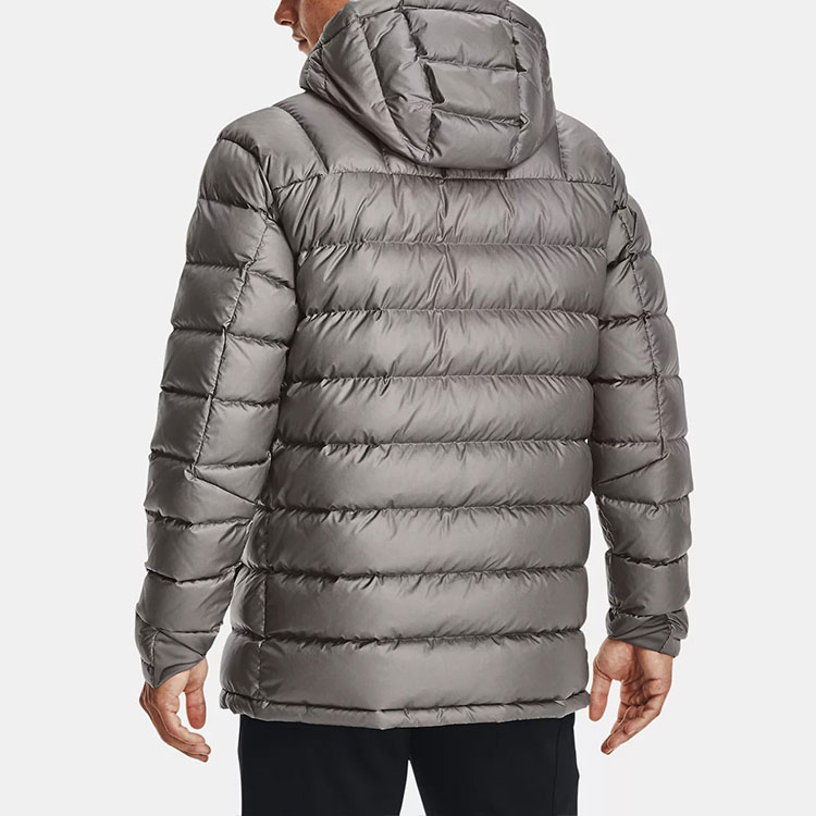 Details for Under Armour Impasse Ops Jaket Outdoor Waterproof Hooded Quilted Abu-Abu 1364889-066