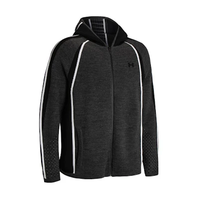 Under Armour Intelliknit Striped Zip Hoodie Sweatshirt Black 1368615-001