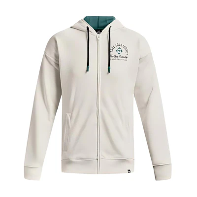 Under Armour Ivory Zip Hoodie with Logo Print Design 1377436-130