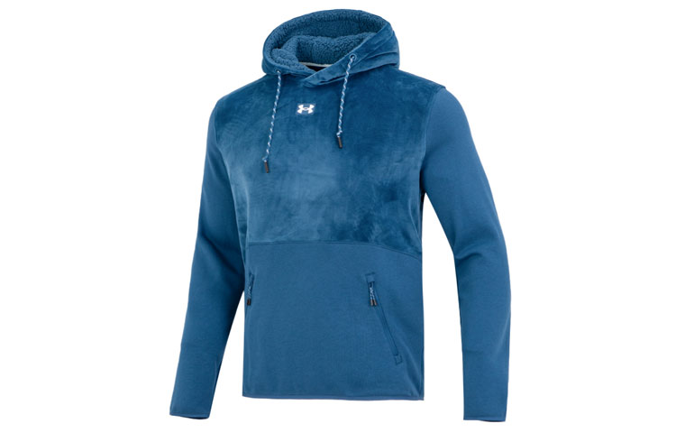 Under Armour Journey Fleece Hoodie Blue - Casual Pullover Long Sleeve 1373874-437