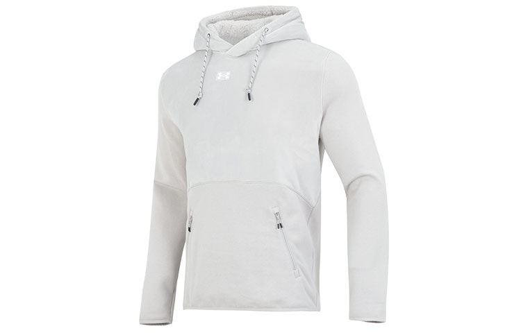 Under Armour Journey Fleece Hoodie Gray/White Casual Sweatshirt 1373874-592