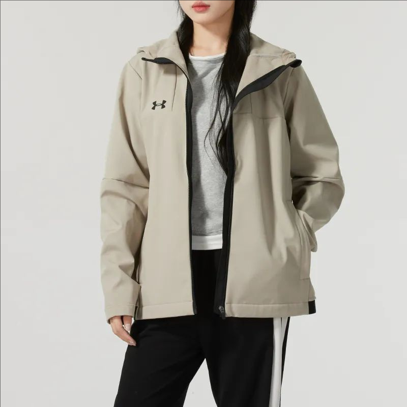 Shop Under Armour Khaki Windproof Breathable Outdoor Jacket with Necklace Gift 24600408-203