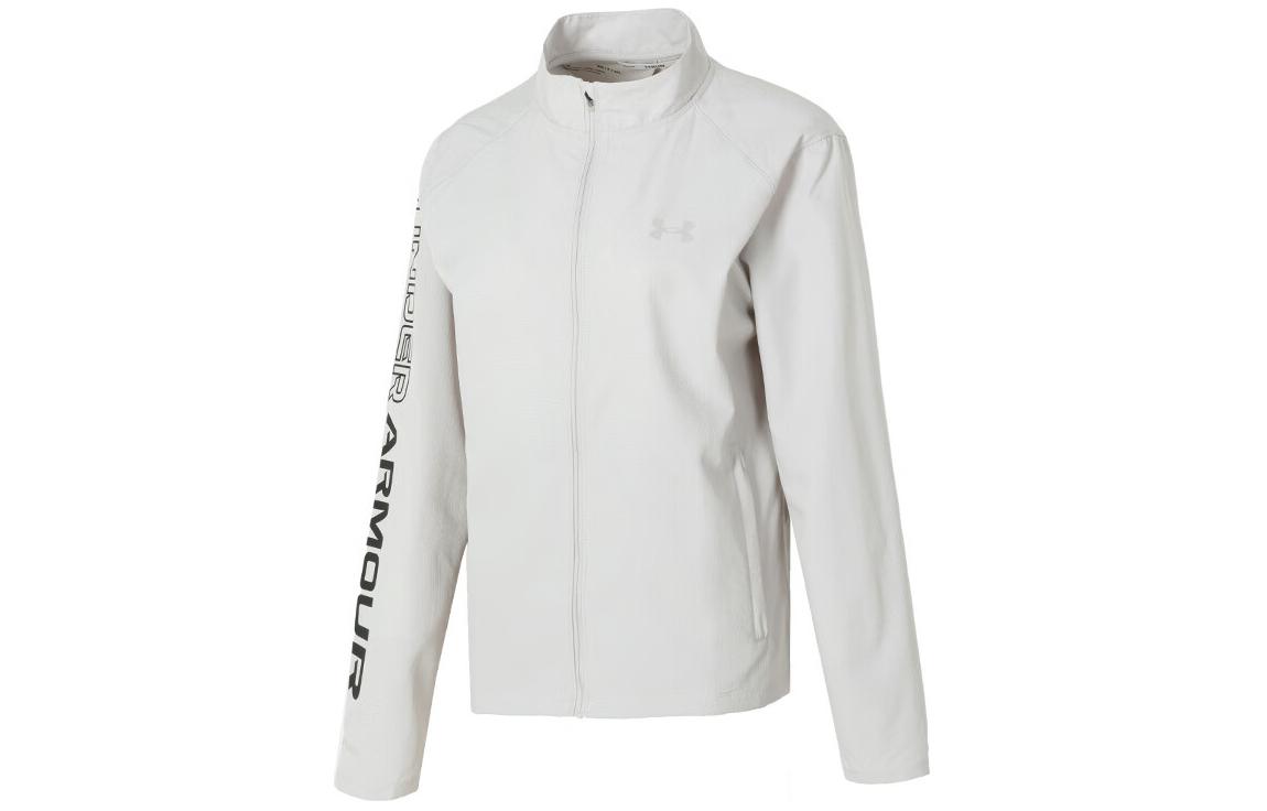 Under Armour Letter Print Woven Stand Collar Jacket - Gray 1369342-592