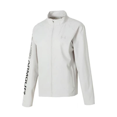 Under Armour Letter Print Woven Stand Collar Jacket - Gray 1369342-592