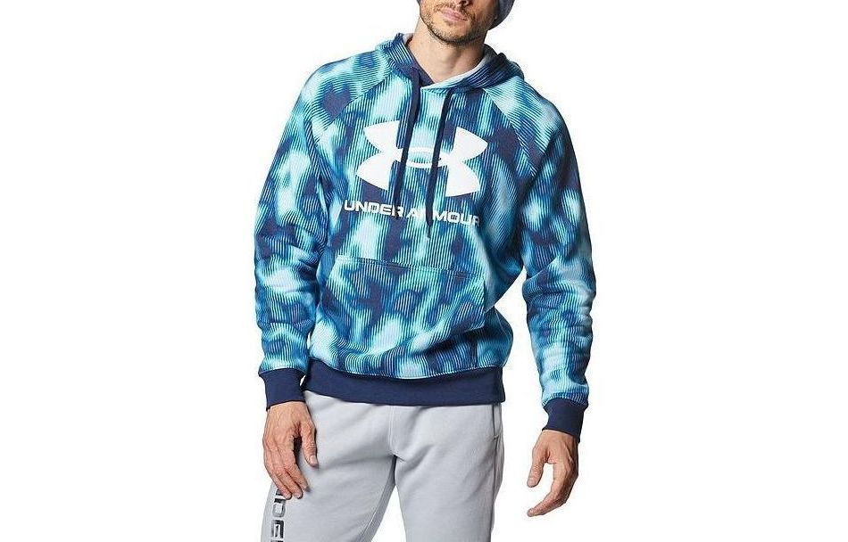 Under Armour Light Blue Full-Print Pullover Hoodie 1381331-490