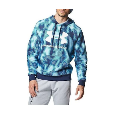 Under Armour Light Blue Full-Print Pullover Hoodie 1381331-490