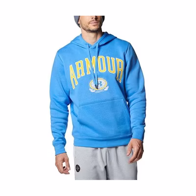 Under Armour Light Blue Letter Print Pullover Hoodie 1381332-464