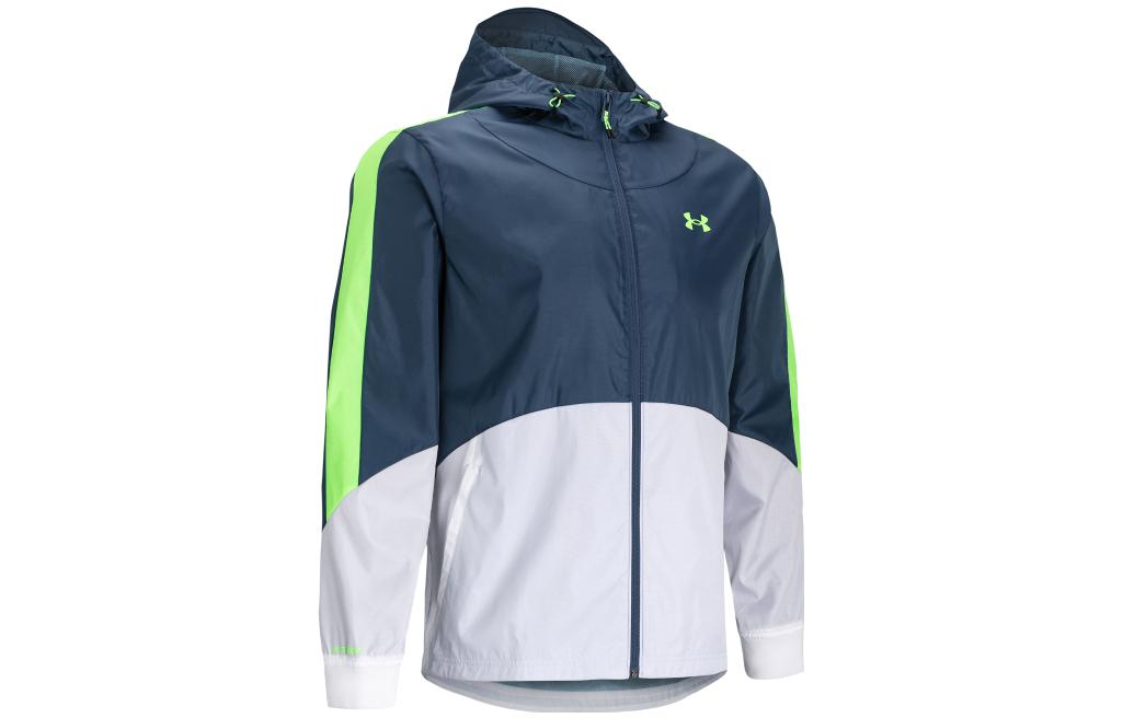 Under Armour Lightweight Logo Printed Colorblock Zip Hoodie - Blue 1373821-414