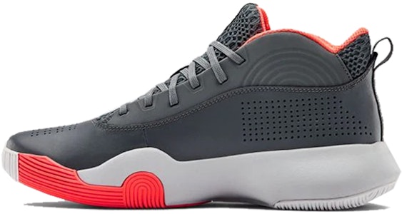 安德玛 Lockdown 4 高筒復古籃球鞋 男款 灰紅 Buy 安德玛 Lockdown 4 高筒復古籃球鞋 男款 灰紅