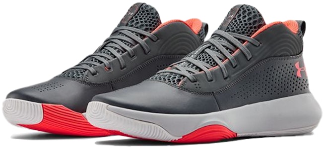 安德玛 Lockdown 4 高筒復古籃球鞋 男款 灰紅 Lookbook 安德玛 Lockdown 4 高筒復古籃球鞋 男款 灰紅