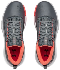 安德玛 Lockdown 4 高筒復古籃球鞋 男款 灰紅 Shop 安德玛 Lockdown 4 高筒復古籃球鞋 男款 灰紅