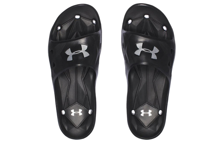 Shop Under Armour Locker 3 Slides ''Zwart Zilver'' 1287325-001