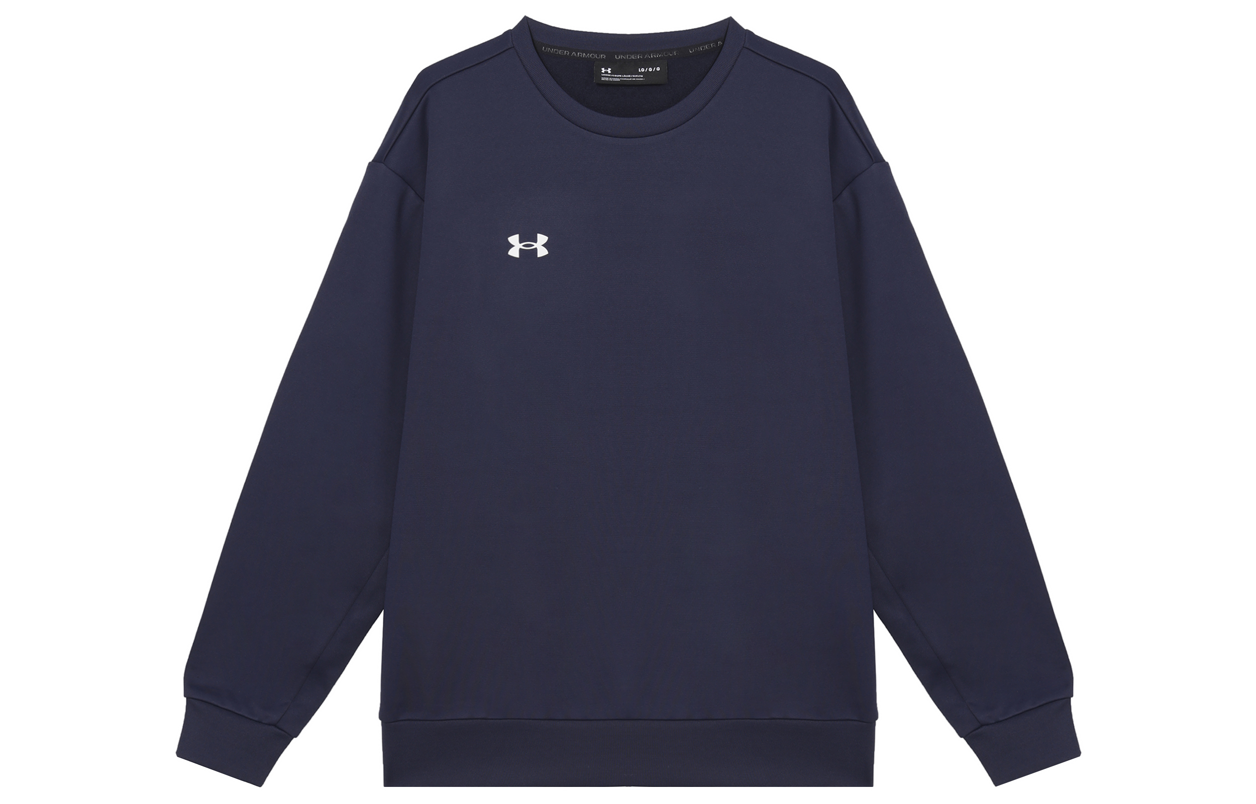 Under Armour Logo Crewneck Sweatshirt Navy Unisex Long Sleeve Pullover 24600305-409