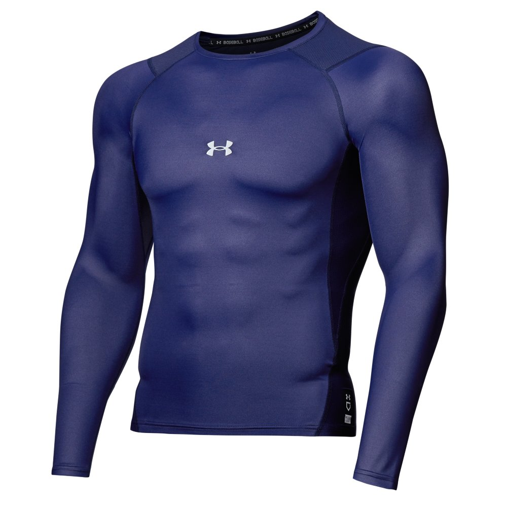 Under Armour Logo Navy Blue Slim-Fit Crewneck Sweatshirt 1364468-410
